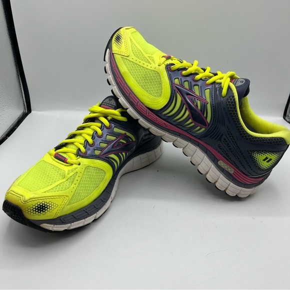 Brooks Bright Yellow and Gray Running Shoes - Picture 1 of 14